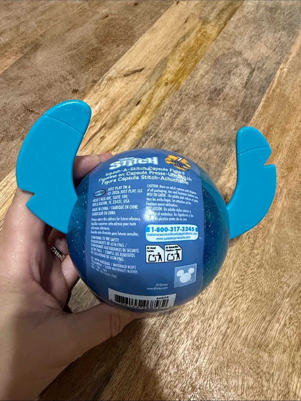 Disney Stitch Squishy Ball Toy - Blue and Purple Ear Accents